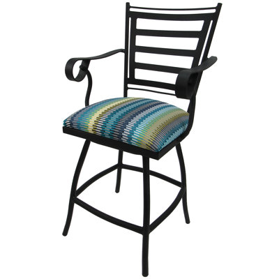 Darin Metal Outdoor Stool with Cushion