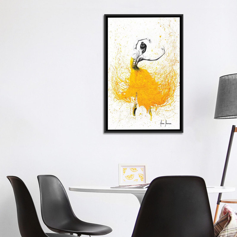 «Daisy Dance» par Ashvin Harrison - impression, Aucun mat, H 40 po x l 26 po x P 1,5 po, Toile avec cadre noir