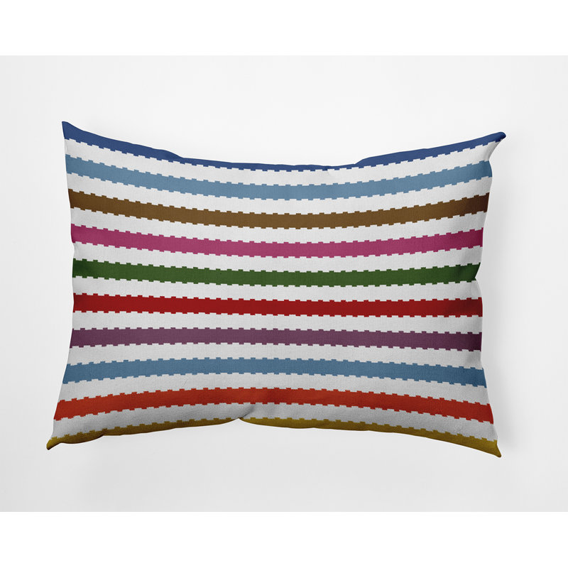 Striped Reversible Throw Pillow, 14" H x 20" W, Rectangle