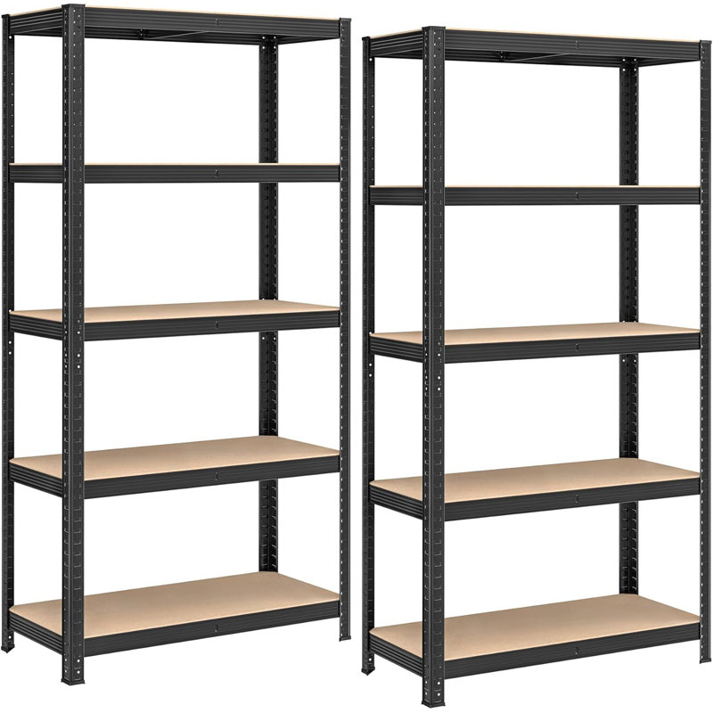 30cm W Steel Shelving Unit, Matte Black
