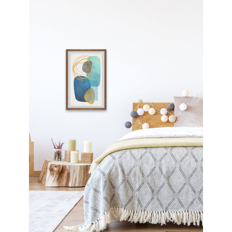 Twin Blue Lagoon - Single Picture Frame Painting, 30 cm H x 20 cm W