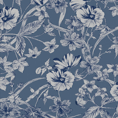 Laura Ashley - papier peint bleu Summerhill Midnight