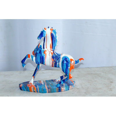 Modern Color Splash Horse Statue Tabletop Home Decor  13" x 6" x 13"H