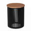 Table d'appoint en bois massif d'acacia, naturel et noir, fabriquée à la main avec un placage d'acacia durable et un design minimaliste pour les espaces modernes