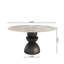 Table de salle à manger ronde moderne avec table en pierre frittée de qualité supérieure et base en bois massif robuste pour 2/4/6-444111778-444111785