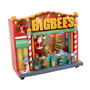 Bigbees, rétro, magasin, thème de Noël, village animé