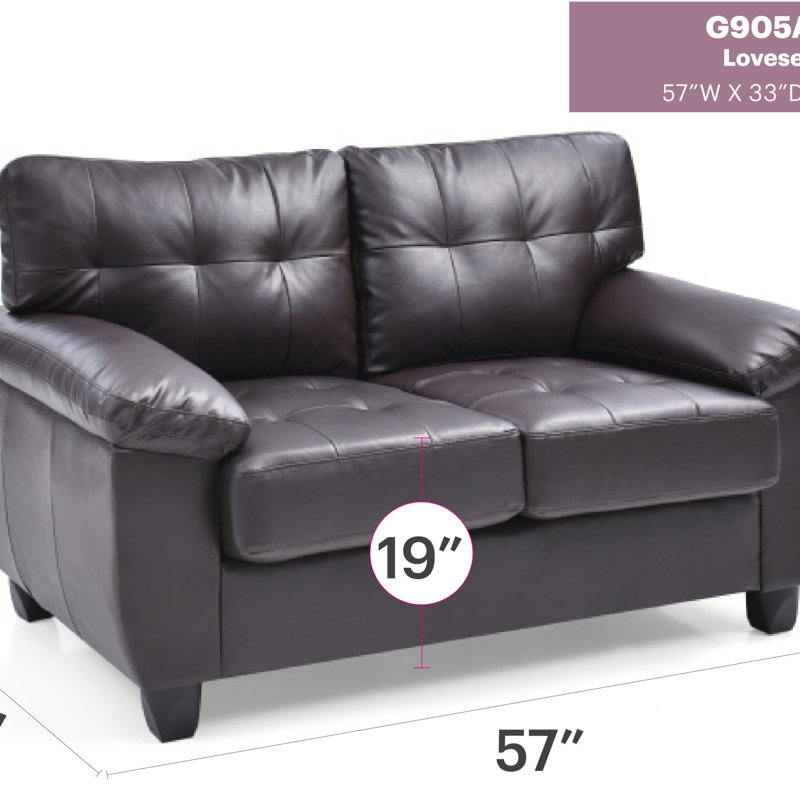 Causeuse Gallant G905A-L avec dossiers amovibles et structure en bois franc pour une assise confortable et durable