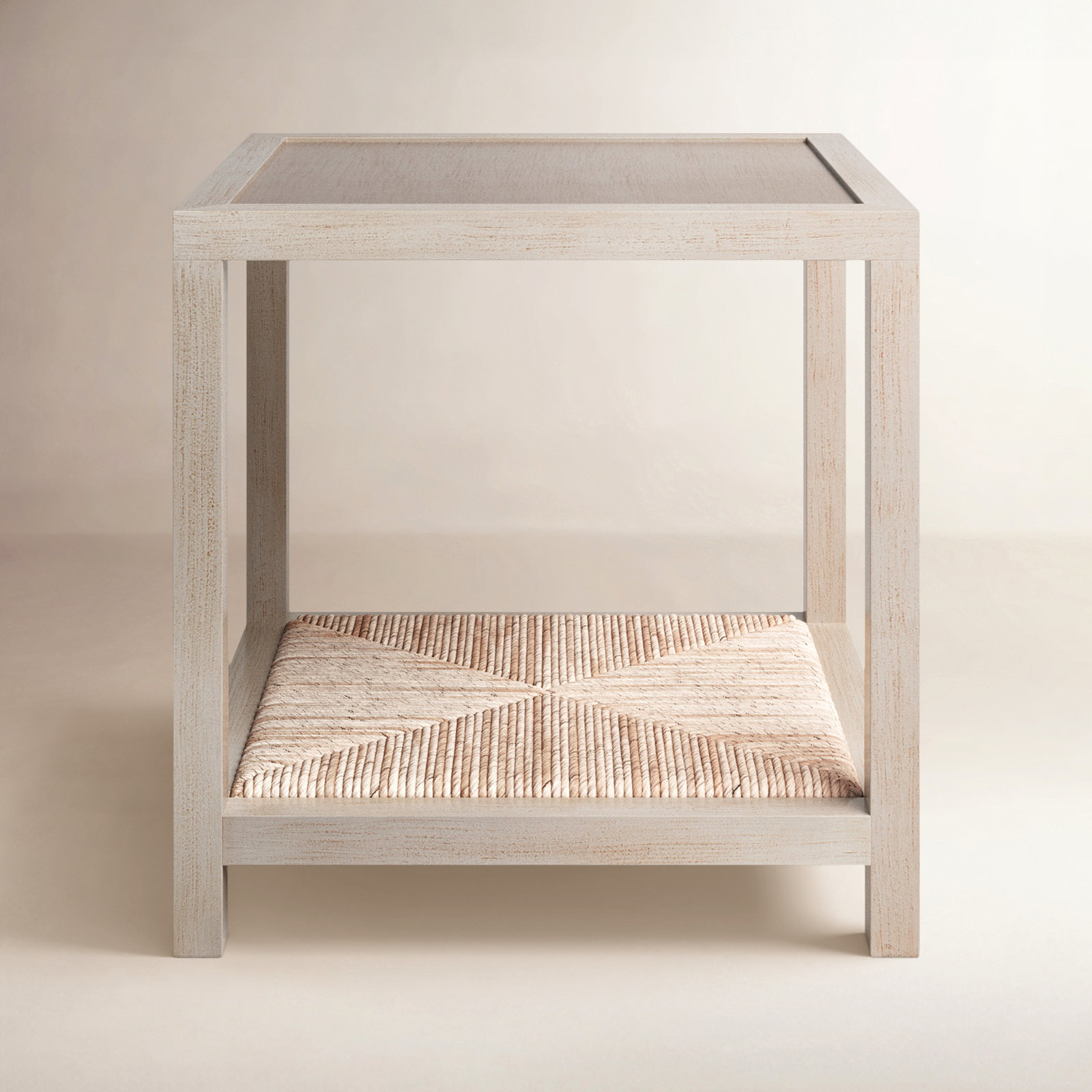 Leon 24" Mahogany End Table, Bisque