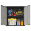 Armoire de rangement murale en métal avec porte verrouillable et 1 tablette 1 tiroir ouvert pour garage, entrepôt, assemblage requis (armoire)