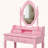 Vanity Desk Set with 360° Rotating Mirror and 4 Drawers-85722888