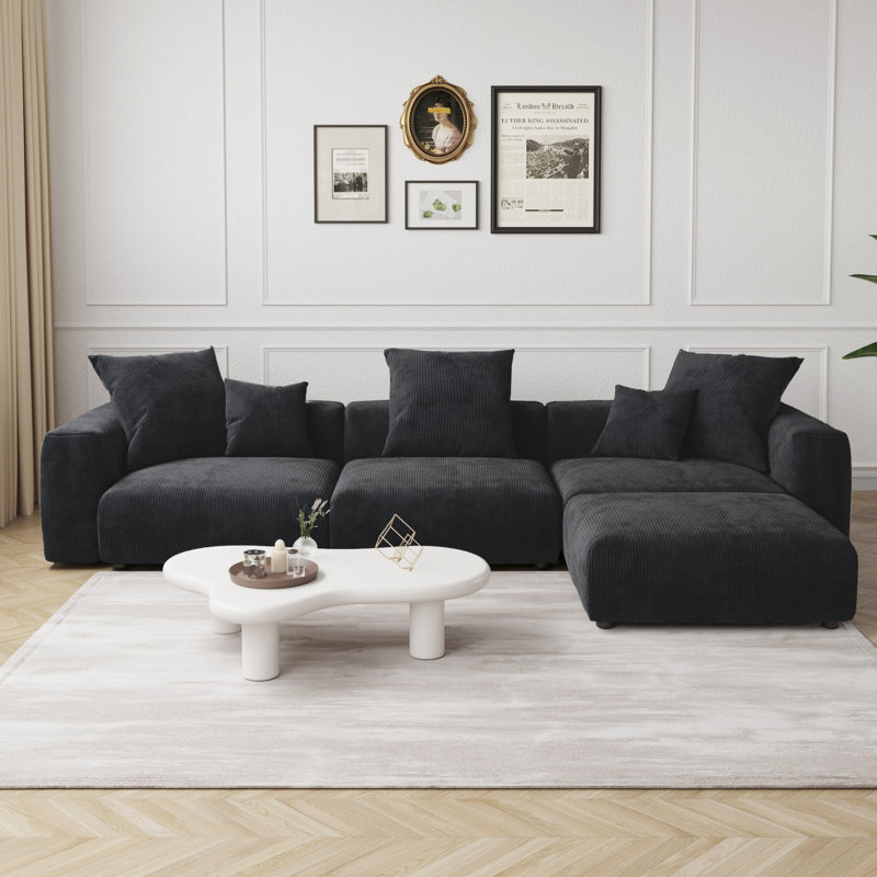 Raghnaid 4 - Piece Corduroy Sectional