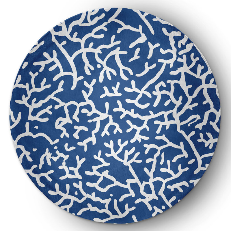 Ukiah Chenille Abstract Indoor Rug, Round 5'