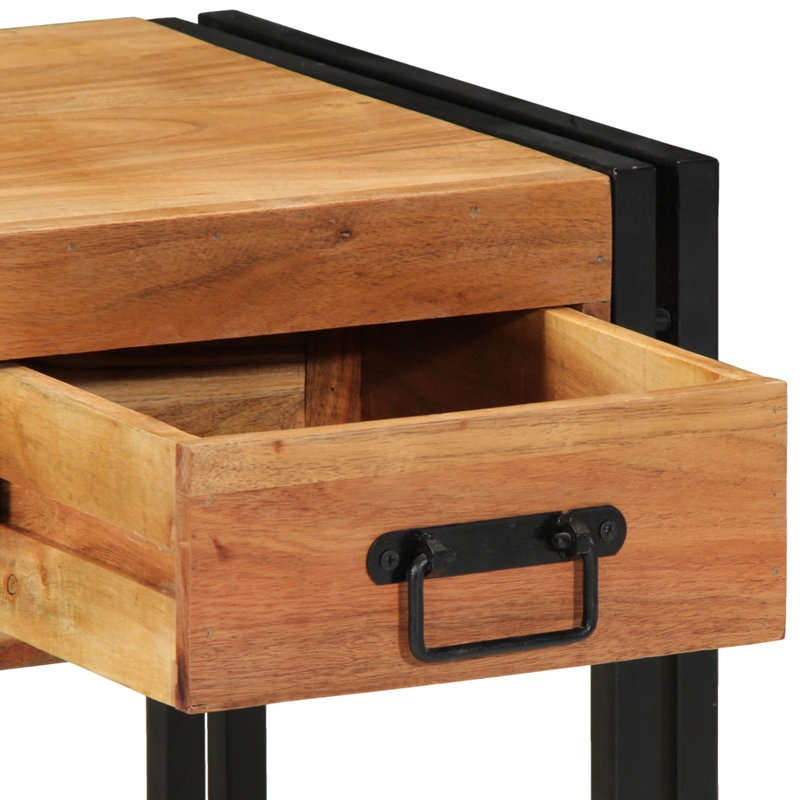  Bedside Cabinets Set Of 2 Brown Solid Acacia Wood