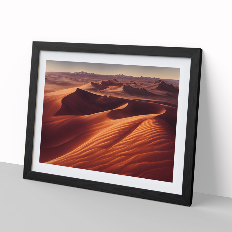 Eye Opening Desert - Single Picture Frame Painting, 25cm H x 34cm W x 2cm D, Black