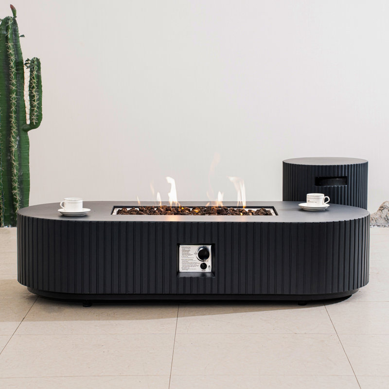 Oval Natural Gas Smokeless Fire Pit Table