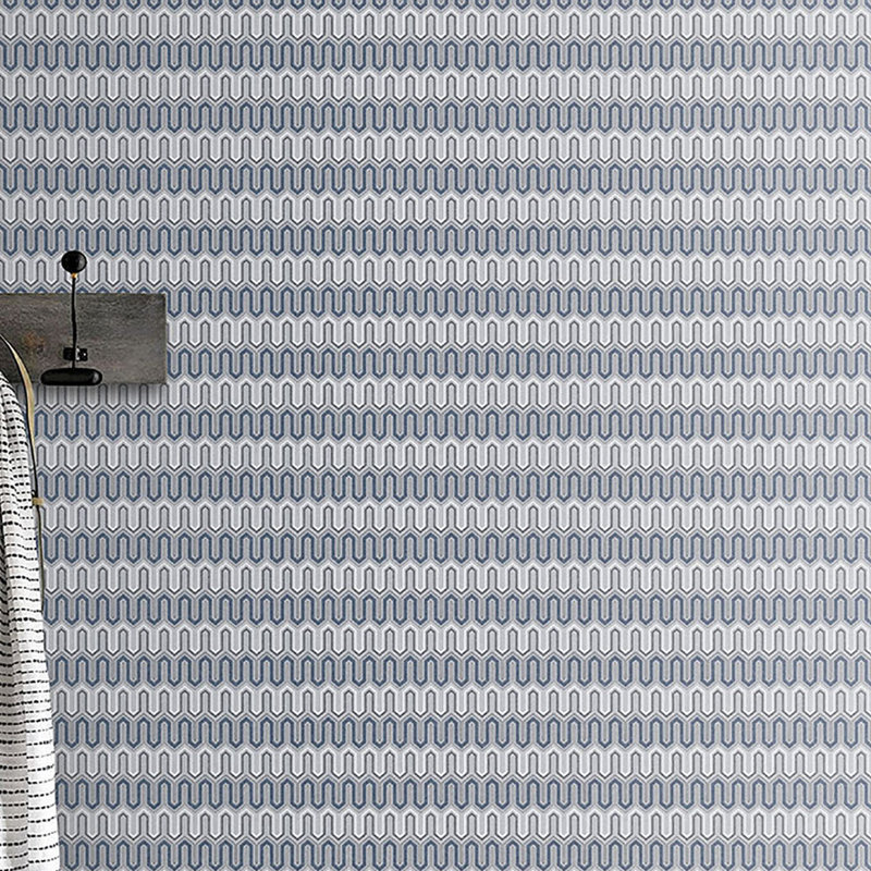 Geometrix 10m x 52.8cm Satin Wallpaper Roll, Navy/Grey