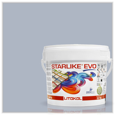 The Tile Doctor Starlike EVO - Litokol Glamour Epoxy Grout for Tile, Ideal for Home Office Decor & Bathroom Tile, Glitter Paint Finish for Room Decoration - 2.5 kg - 5.5 lbs