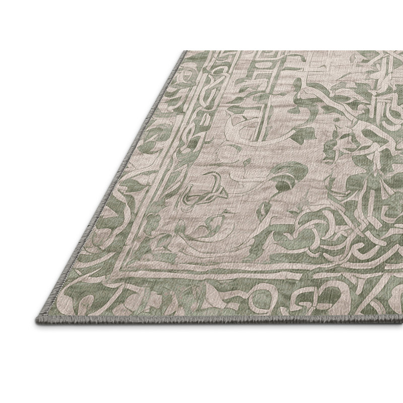 Machine Washable Gray Area Rug, Rectangle 8' x 10'
