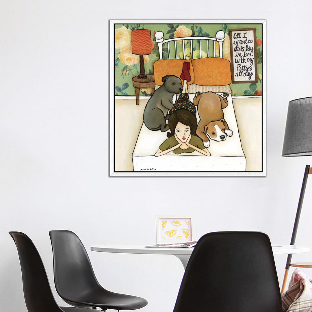 Pitties All Day by Jamie Morath - Print on Canvas