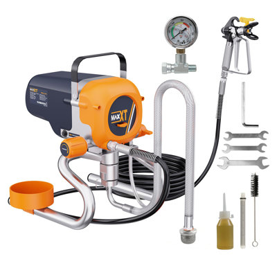Pistolet à peinture sans air, pulvérisateur de peinture motorisé 3300PSI avec support, machine de peinture par pulvérisation haute efficacité pour la maison, bricolage extérieur