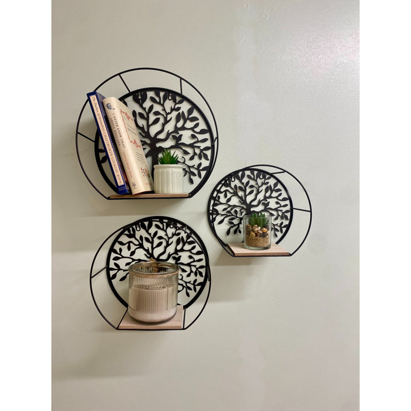 Hibba 3 Piece Circle Accent Shelf