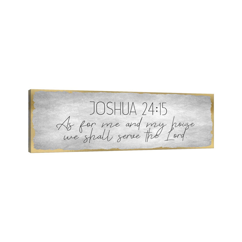 Joshua 24:15 On Foil by Kimberly Allen - Wrapped Canvas Panoramic Print, 30.48 cm H x 91.44 cm W