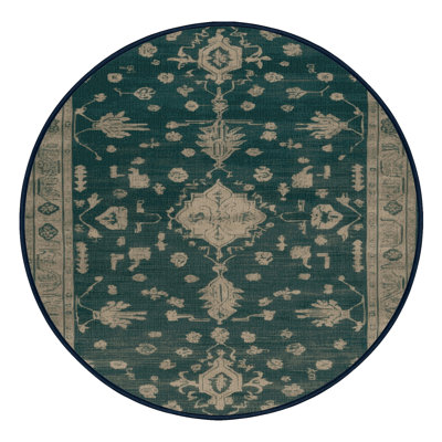 Machine Washable Overdyed Blue Area Rug