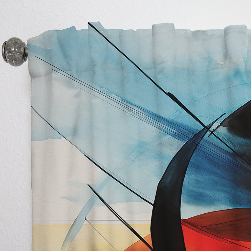 Anciaux - Abstract Curtain - Room Darkening Geometric Curtain - 1 Panels, 52" W x 120" L