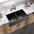 Echo Fireclay 33 in. White Farmhouse Sink Apron Front Farm Sink Double Bowl Kitchen Sink with Accessory Kit-91457276-98387759