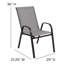 Ensemble de salle à manger de patio 5 pièces Elgin - Table en verre, 4 chaises empilables Flex-271068496