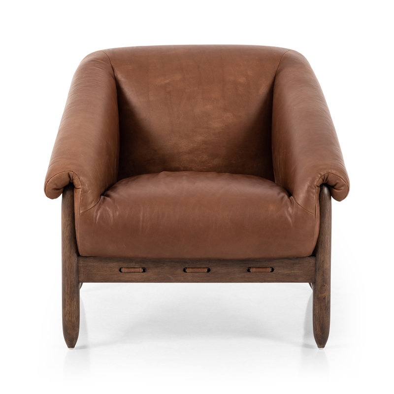 Reggie Armchair, Heirloom Sienna Genuine Leather