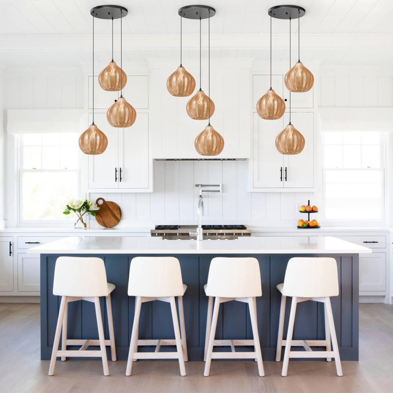 Modern 3-light Pendant With Glass Shade