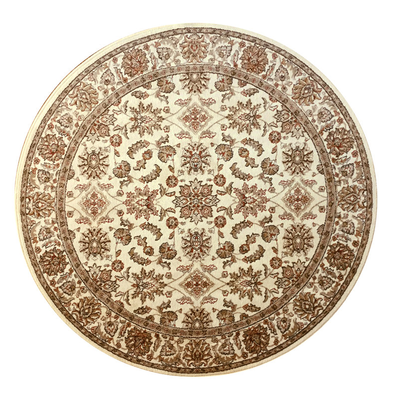 Tapis tissé à la machine Ivoire/crème Weisgerber, Rond 5 pi