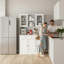Armoire de cuisine 67,9 po avec tablette à micro-ondes, tiroirs et portes de rangement