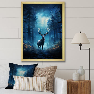 Azeen Blue Moose Midnight Magic I sur impression sur toile