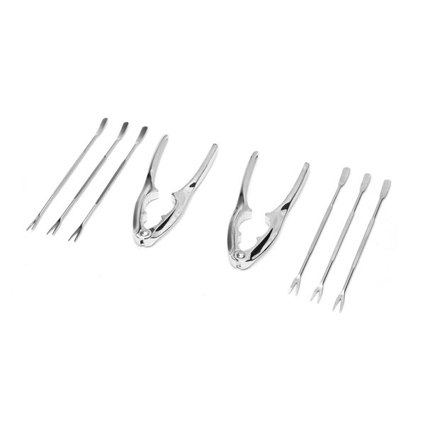 3PC Large Serrated Tweezer Tong Set with Case- 12, 10, and 8 inch