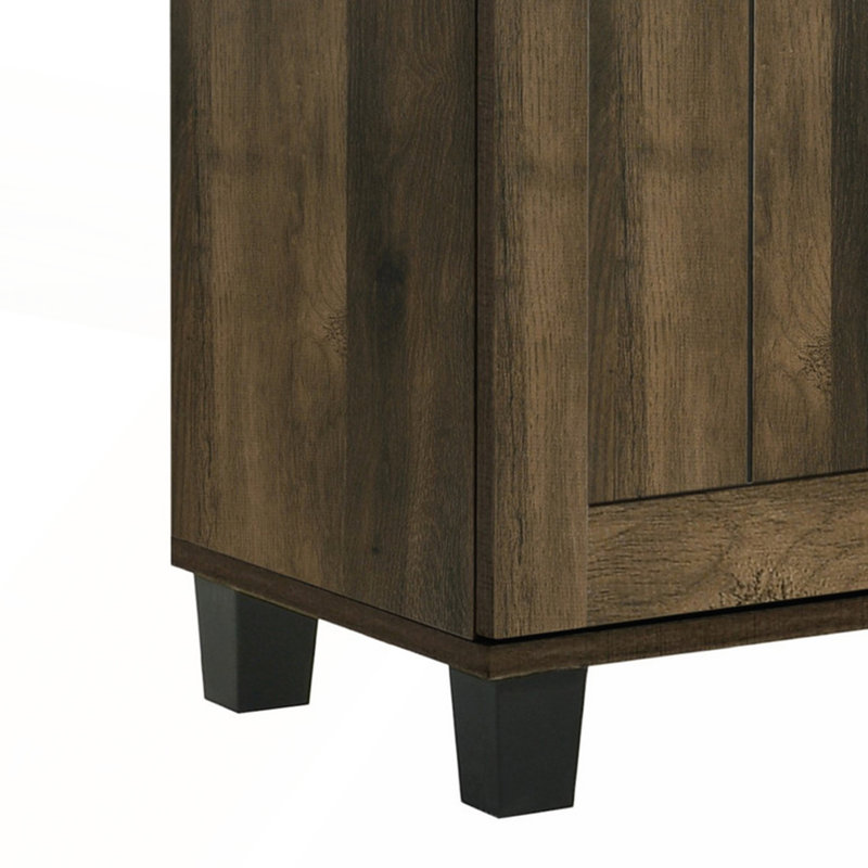 Dark Dusty Oak Finish 3-Door Cabinet