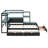 Twin Size Gaming Daybed with Integrated Desk and LED Light, Modern Wooden Bed Frame with 3 Storage Drawers and Built-in Charging Station, Multi-Functional Headboard Bookcase, Black+Blue-1048729230