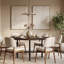 Fir Wood Top Dining Table with Iron Base