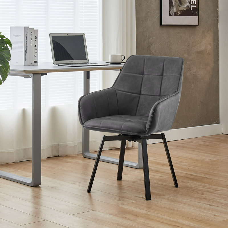 47cm H Upholstered Metal Armchair, Grey