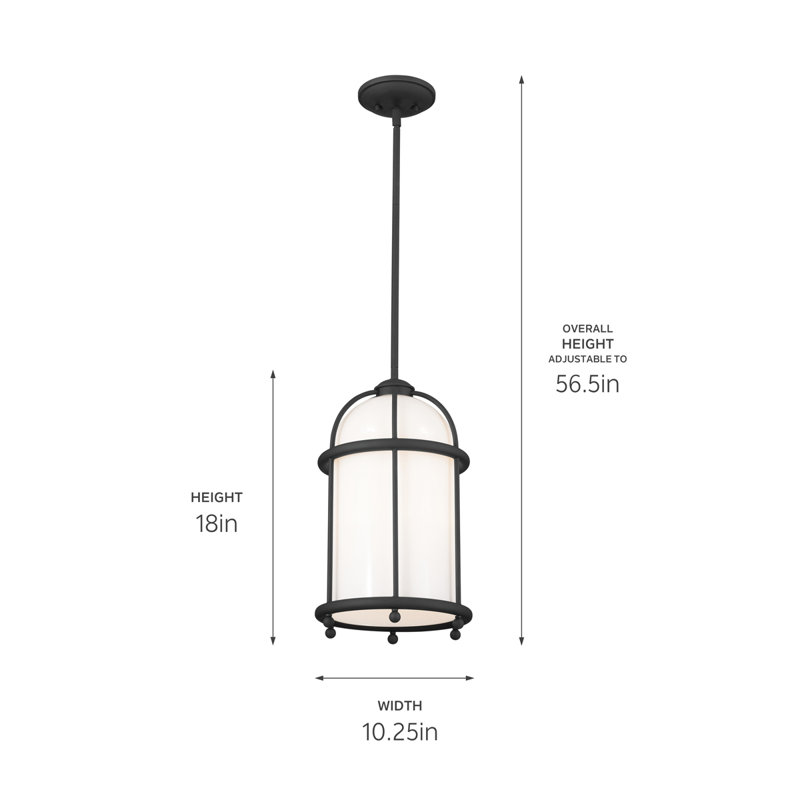 1 - Light Lantern Pendant, Textured Black