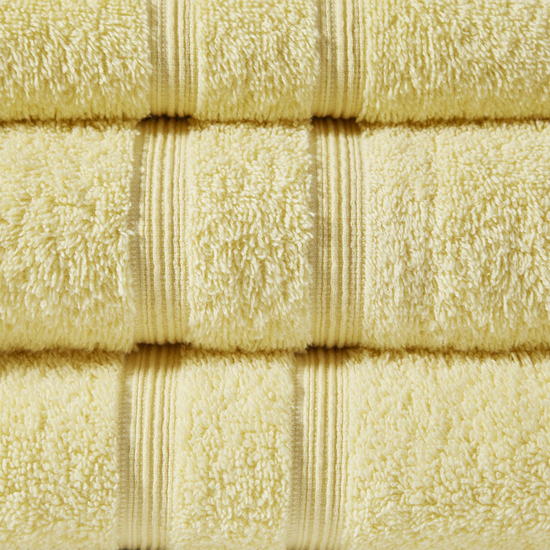Ensemble de serviettes 100% coton 6 pièces, Jaune