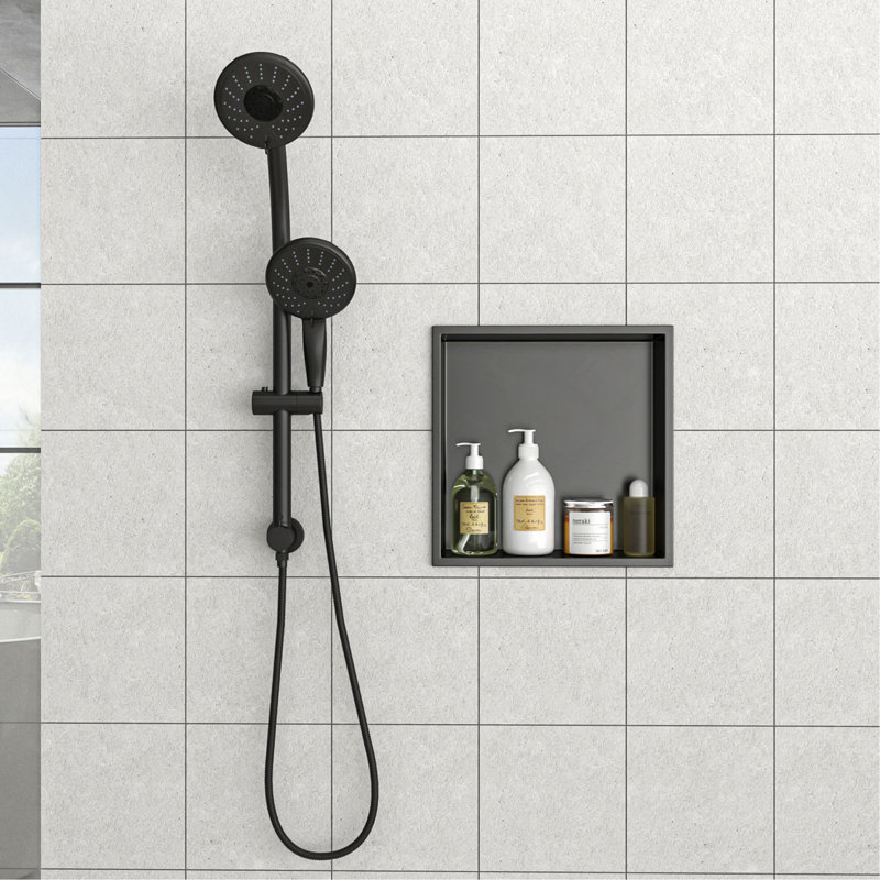 Niche de douche en acier inoxydable, noir bronze industriel, Bronze industriel-noir