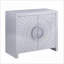 Armoires | Armoire de rangement rectangulaire 2 portes pré-assemblée, finition platine argent brossé, bois composite | Art déco | Hall d'entrée