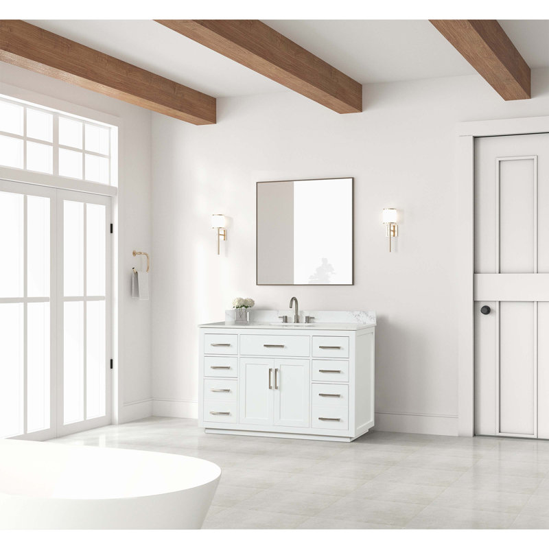 Meuble-lavabo simple 54,00 po avec comptoir en quartz Borach