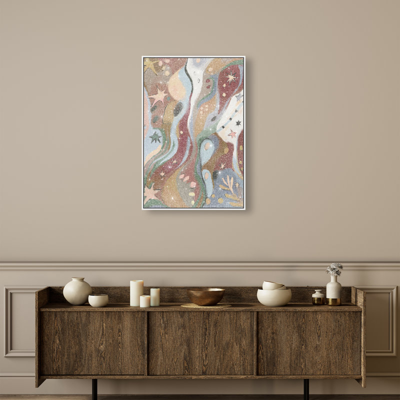 Modern Folk II Canvas Abstract Print by Oliver Gal, Black Frame, 10 x 15, 46"H x 31"W, White Floater Frame