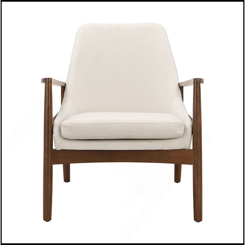 Chaise d'appoint, fauteuil de style moderne Mid-Century avec cadre, fauteuil de lecture à dossier haut pour le salon