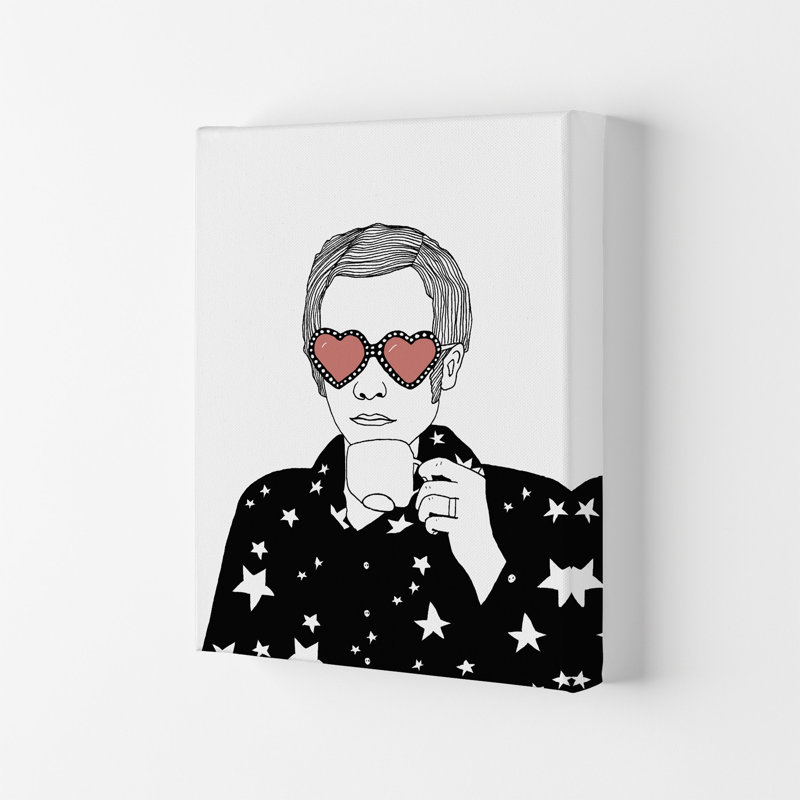 Elton John by Carissa Tanton - Wrapped Canvas Print, 84cm H x 59.4cm W x 4cm D