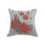Coussin en tapisserie (poinsettia et ornements) (18 x 18) - ensemble de 2