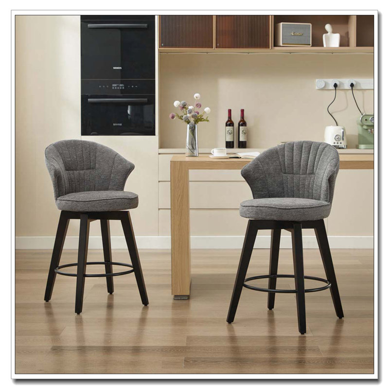 Tabouret de bar en chenille, Gris
